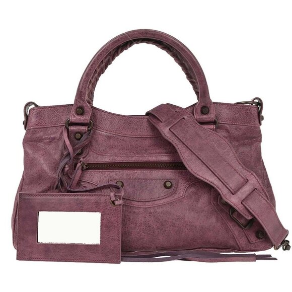 Balenciaga Purple Leather Classic The First 2way Handbag 103208･5011 1669 177595 - Picture 1 of 9